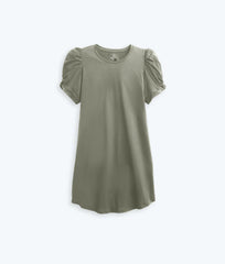 The Luxe Pima Twist-Sleeve T-Shirt Dress - Main