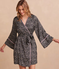 The Cloud 9 Silky Robe - In Bloom in Sea Urchin & Pink Sky