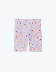 The Do-It-All High Rise Biker Shorts - Paint Splatter in Lilac