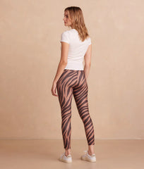 The Do-It-All High Rise 7/8 Leggings - Modern Zebra in Toffee & Sea Urchin