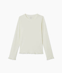 The Waterside Ruffle Rash Guard - White Sand