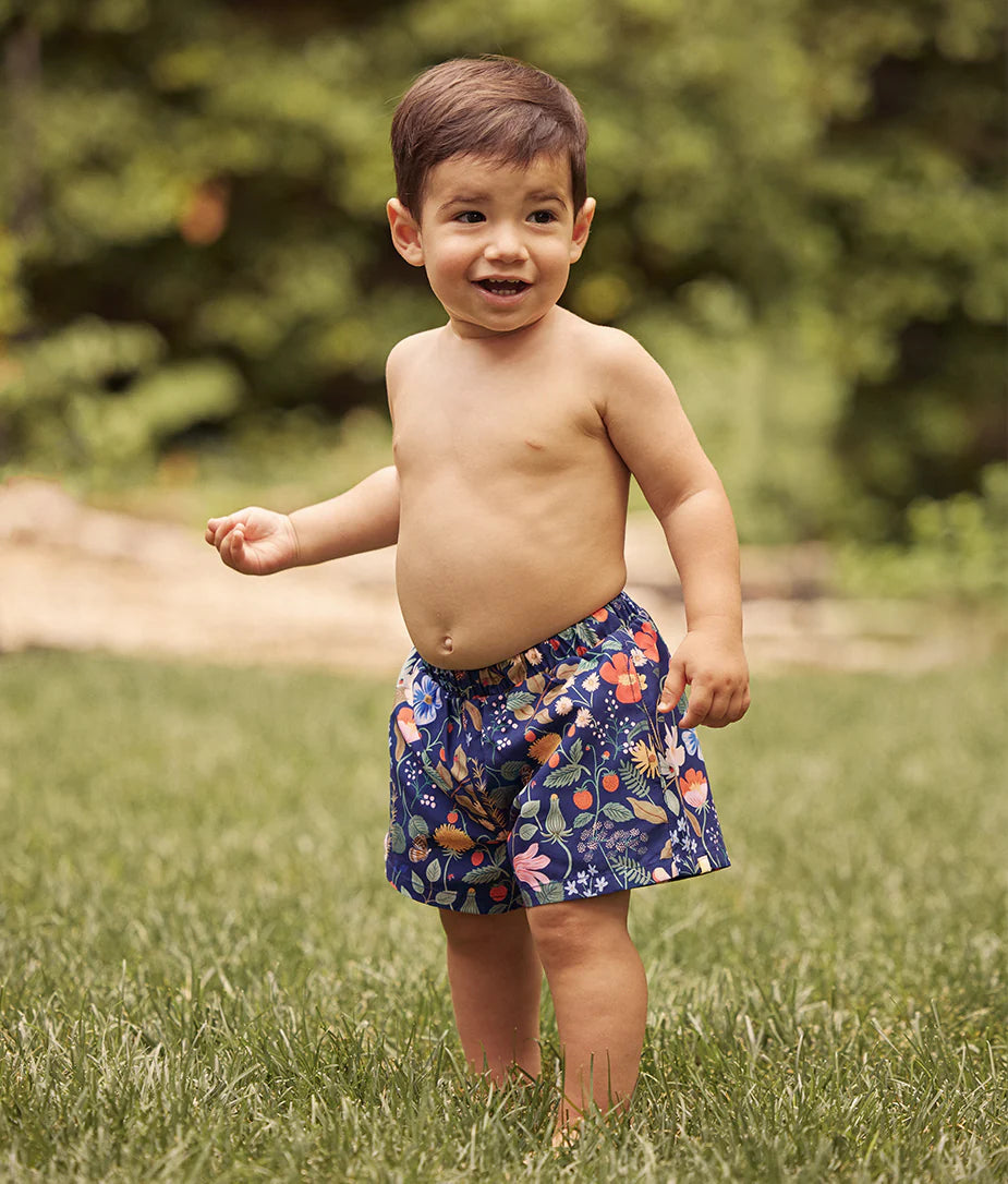 The Boys' Swim Short - Strawberry Fields in Deep Sea