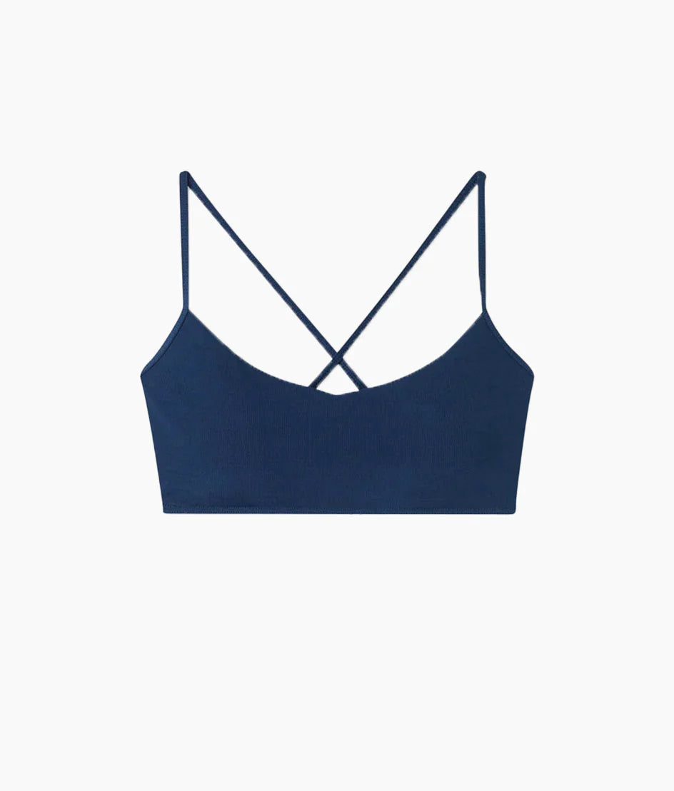 The Maternity Ribbed Voyager Bikini Top - Deep Sea